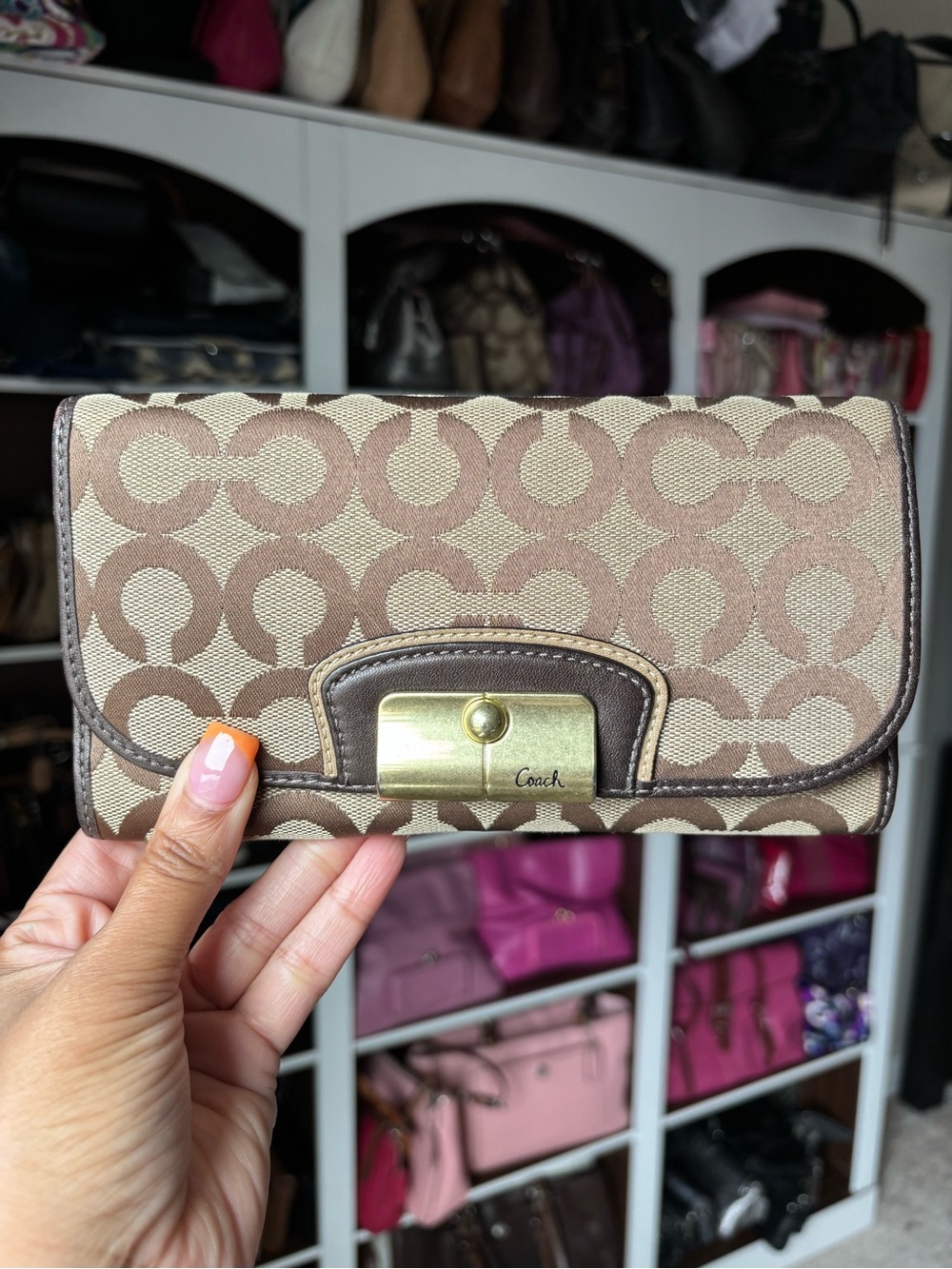 🤎🤎COACH Kristin Optic C Checkbook Wallet🤎🤎